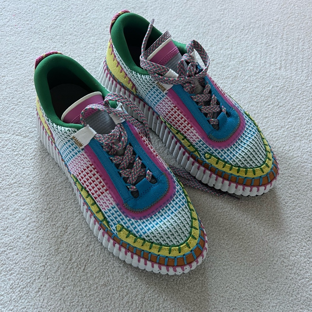 Chloe Nama embroidered sneakers, size 8
